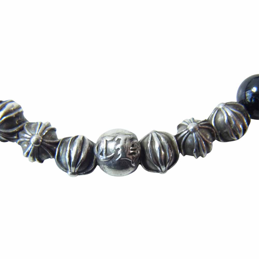 CHROME HEARTS クロムハーツ（原本無） 6mm BEAD SV ビーズ ブレスレット シルバー×ブラック【中古】
