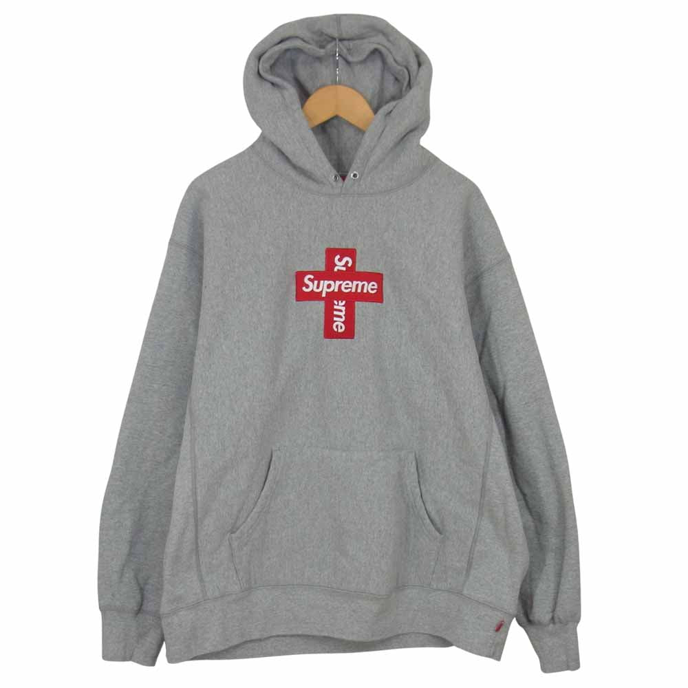Supreme シュプリーム 20AW Cross Box Logo Hooded Sweatshirt クロス ボックス ロゴ プルオーバー パーカー グレー系 XL【中古】