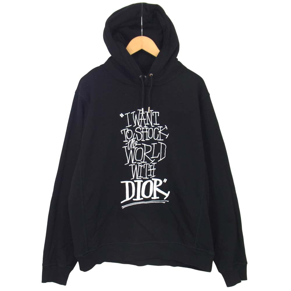 DIOR HOMME ディオールオム 20AW 033J646A0531 Shawn Stussy SHOCK THE WORLD ステューシー パーカー ブラック系 X3L【中古】