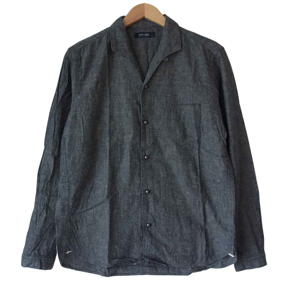 RUDE GALLERY ルードギャラリー イタリアンカラー シャンブレー シャツ チャコール系 4【中古】