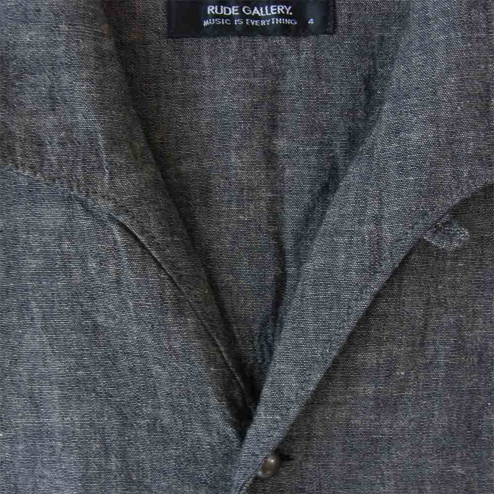 RUDE GALLERY ルードギャラリー イタリアンカラー シャンブレー シャツ チャコール系 4【中古】