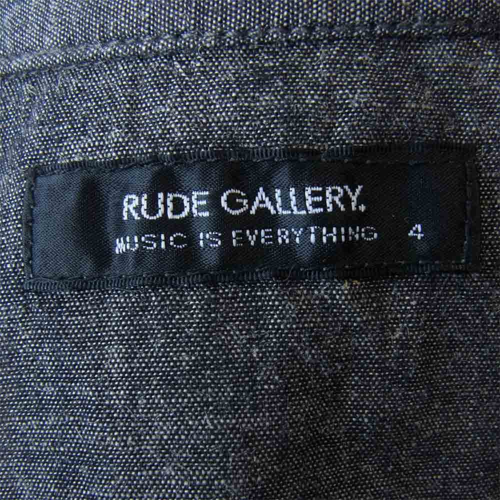 RUDE GALLERY ルードギャラリー イタリアンカラー シャンブレー シャツ チャコール系 4【中古】