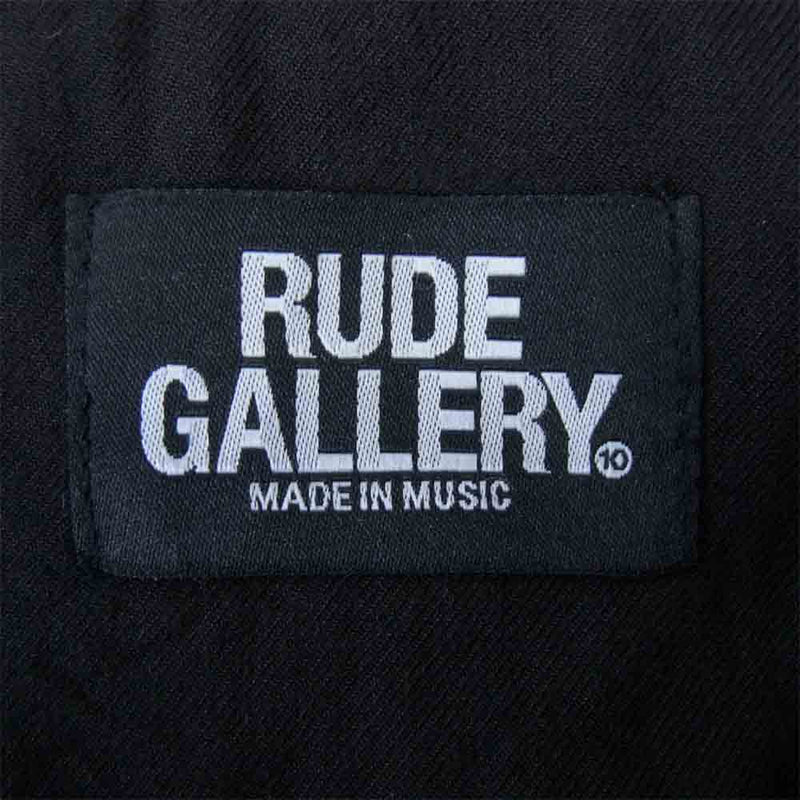 RUDE GALLERY ルードギャラリー バック刺繍 レーヨン オープンカラー 半袖 シャツ ブラック系 M【中古】