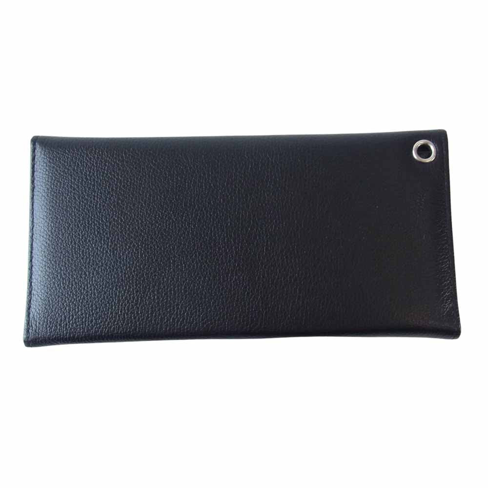 ウルフマンブラザーズ ウルフボタン レザー ロング ウォレット ブラック系【美品】【中古】