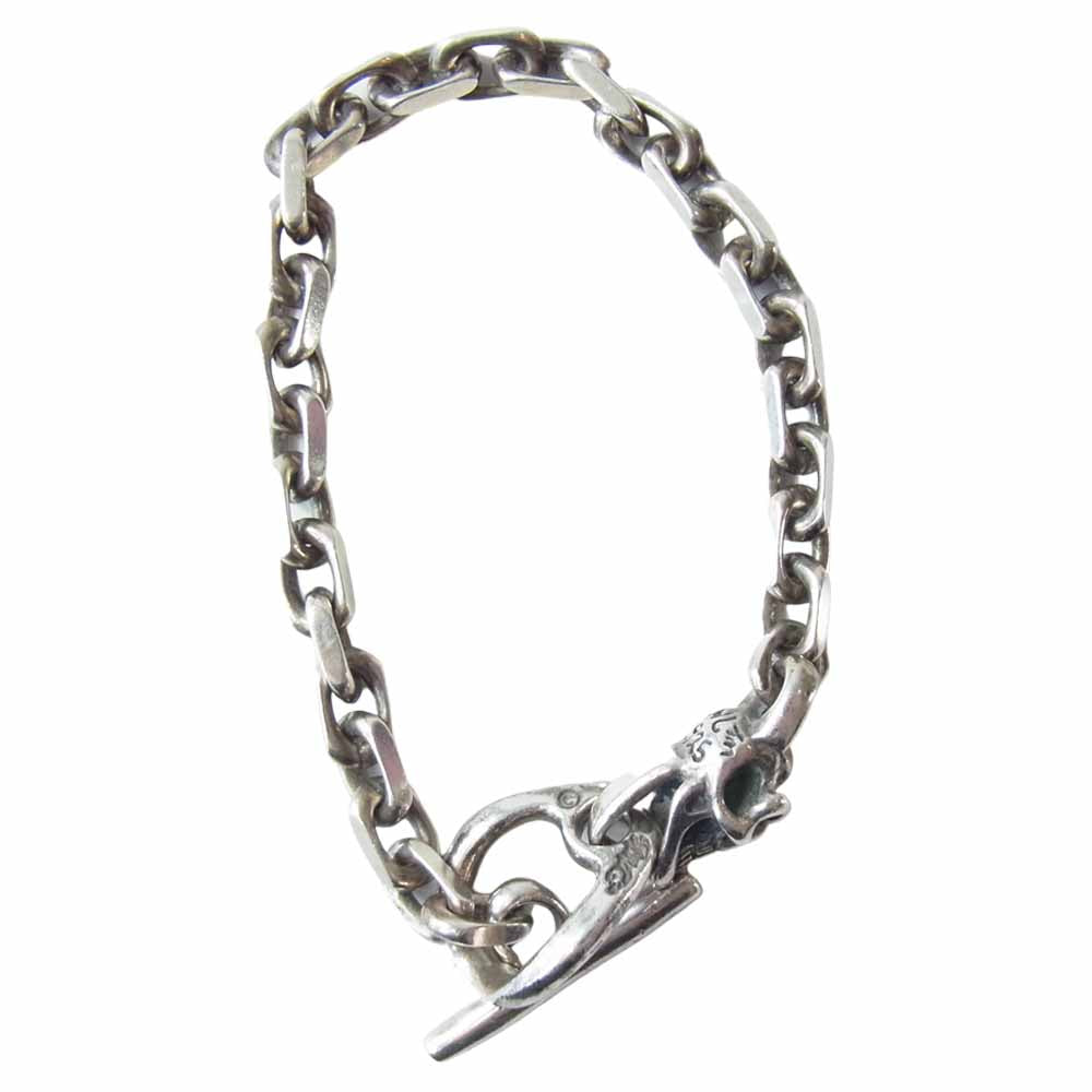 BILL WALL LEATHER ビルウォールレザー スクエア チェーン リンク スカルヘッド ブレスレット シルバー系【中古】