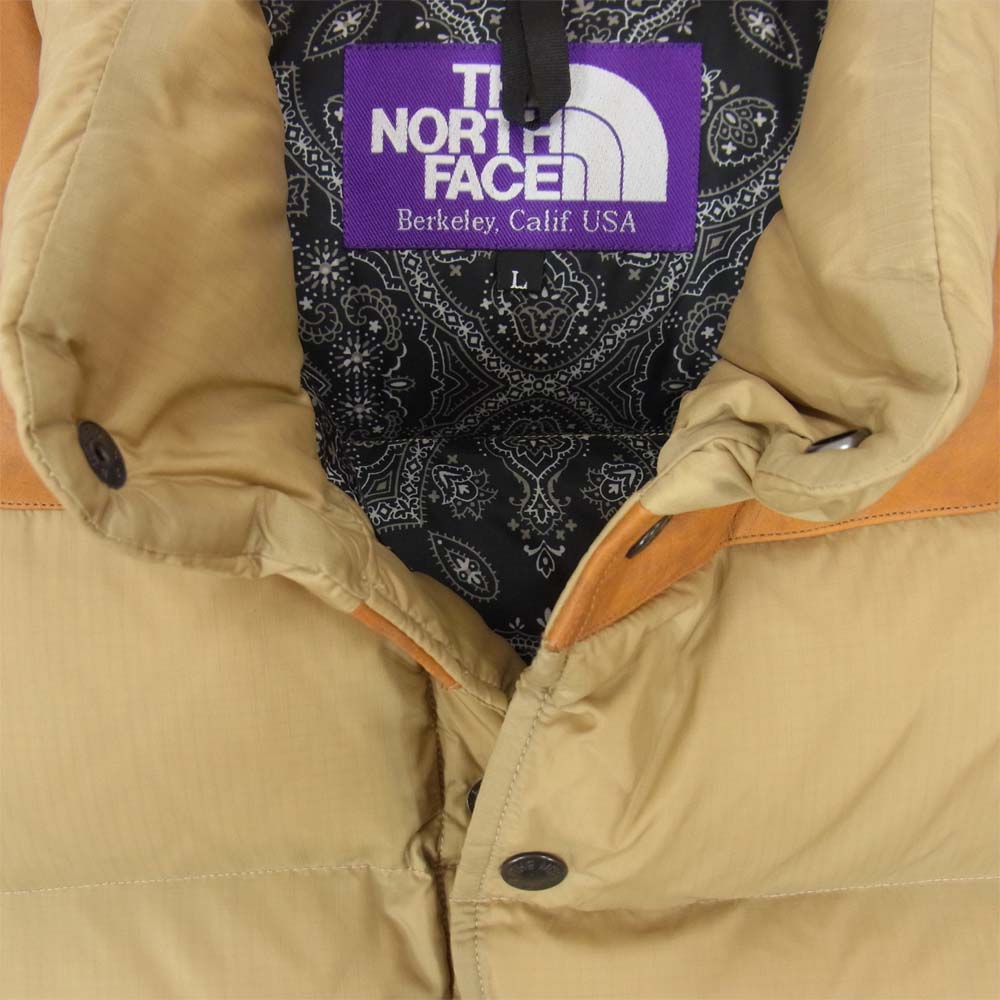 THE NORTH FACE ノースフェイス ND2279N PURPLE LABEL パープル レーベル MOUNTAIN DOWN VEST マウンテン ダウン ベスト ベージュ系 L【中古】
