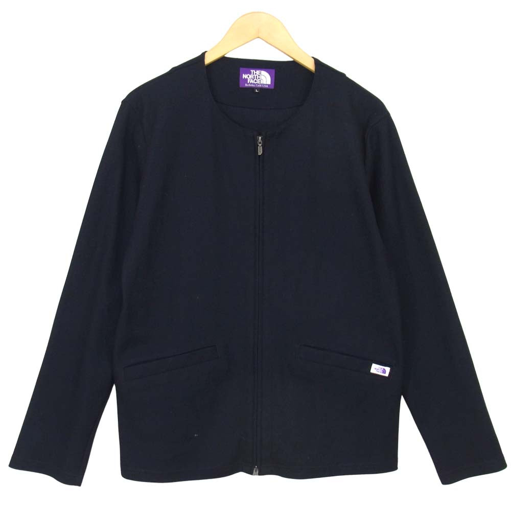 THE NORTH FACE ノースフェイス NT3726N PURPLE LABEL パープル レーベル Raschel Zip Up Cardigan ラッセル ジップアップ カーディガン ネイビー系 L【中古】