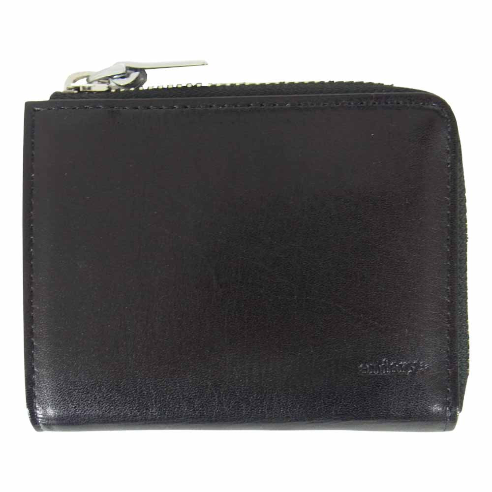 aniary アニアリ 01-20018 L ZIP BILL HOLDER L字 ジップ レザー ミニ ウォレット ブラック系【新古品】【未使用】【中古】