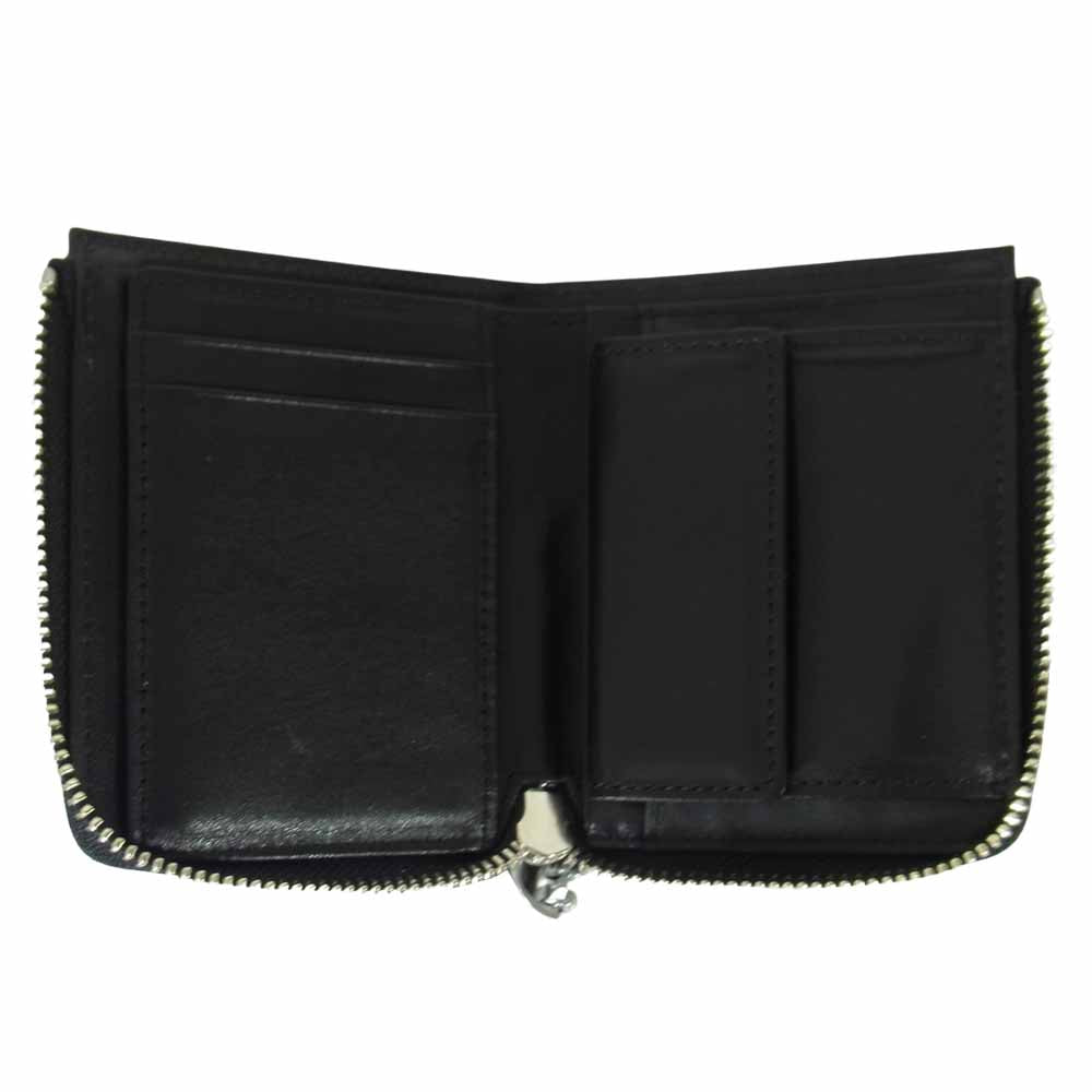 aniary アニアリ 01-20018 L ZIP BILL HOLDER L字 ジップ レザー ミニ ウォレット ブラック系【新古品】【未使用】【中古】