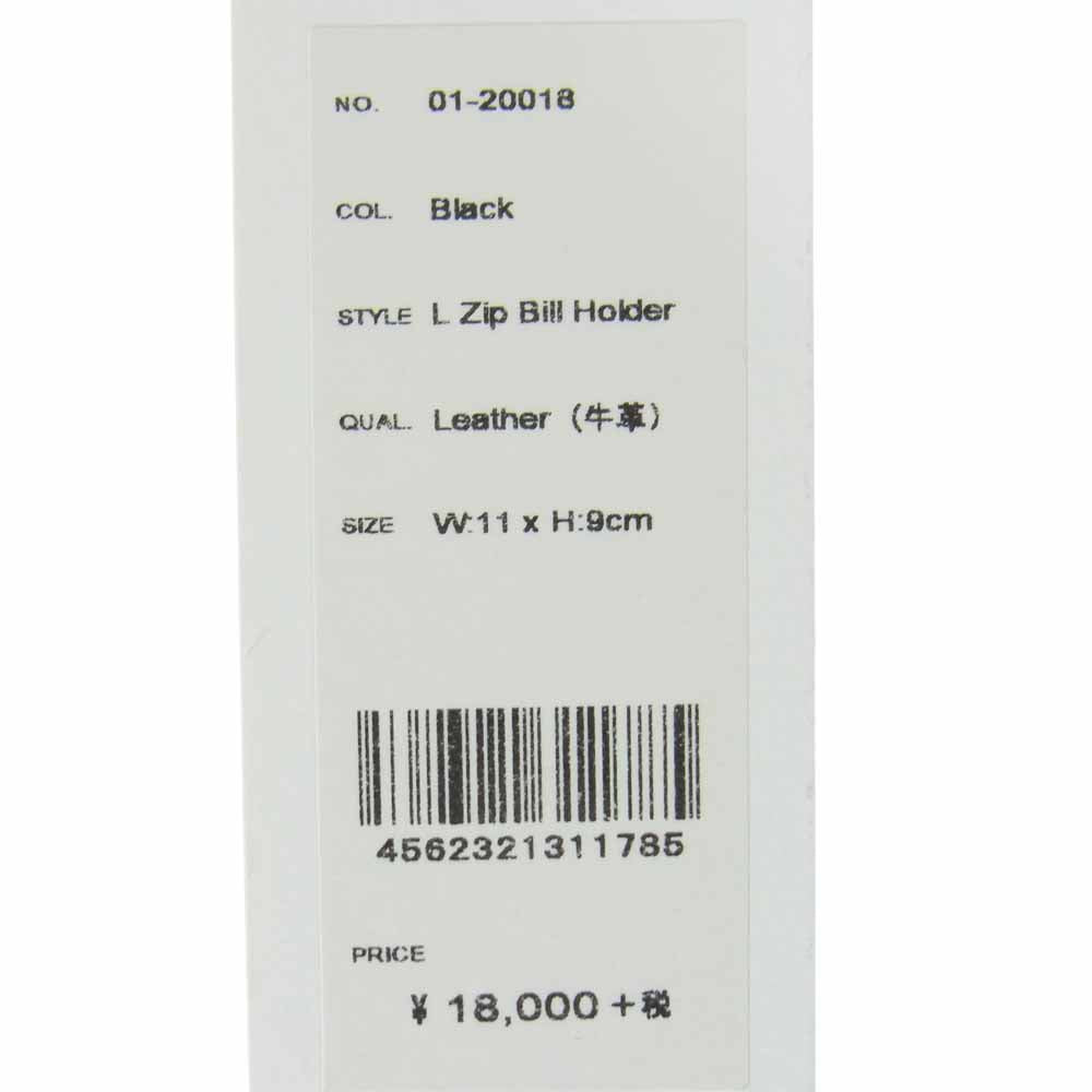 aniary アニアリ 01-20018 L ZIP BILL HOLDER L字 ジップ レザー ミニ ウォレット ブラック系【新古品】【未使用】【中古】