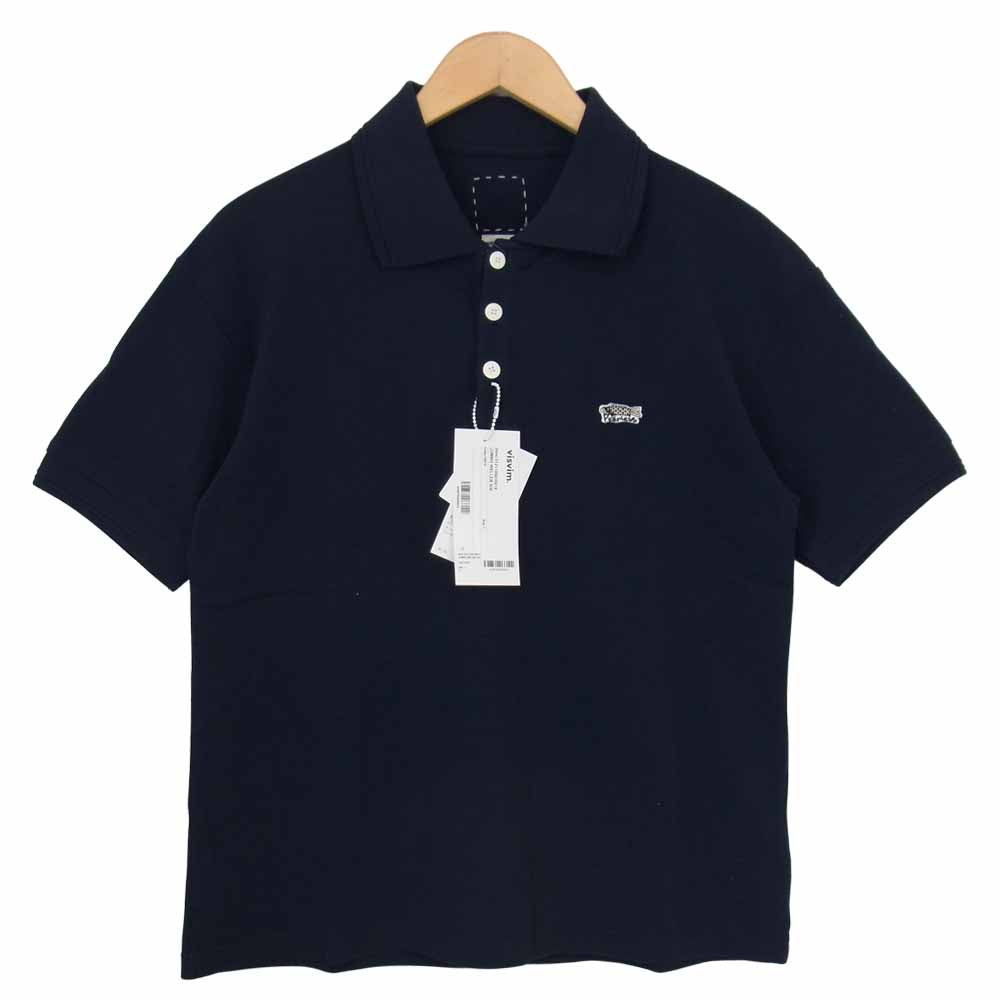 VISVIM ビズビム 21SS 0121105010019 JUMBO WELLER S/S ガーメントダイ 鹿の子 ジャンボ ポロシャツ ネイビー系 1【新古品】【未使用】【中古】
