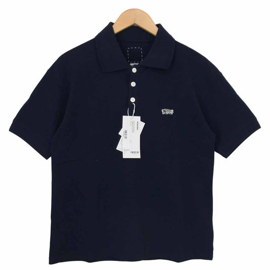 VISVIM ビズビム 21SS 0121105010019 JUMBO WELLER S/S ガーメントダイ 鹿の子 ジャンボ ポロシャツ ネイビー系 1【新古品】【未使用】【中古】
