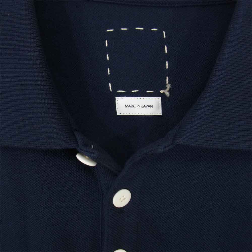 VISVIM ビズビム 21SS 0121105010019 JUMBO WELLER S/S ガーメントダイ 鹿の子 ジャンボ ポロシャツ ネイビー系 1【新古品】【未使用】【中古】