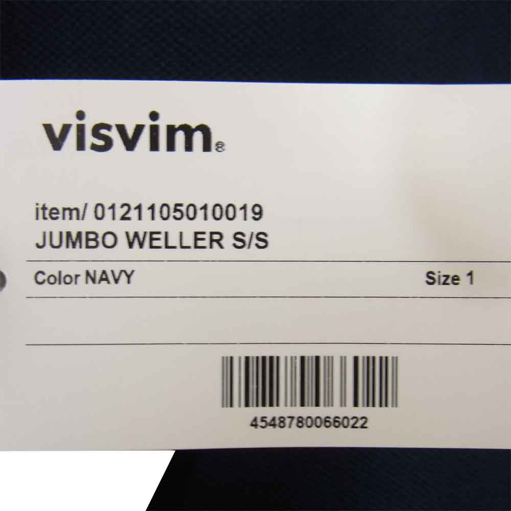 VISVIM ビズビム 21SS 0121105010019 JUMBO WELLER S/S ガーメントダイ 鹿の子 ジャンボ ポロシャツ ネイビー系 1【新古品】【未使用】【中古】