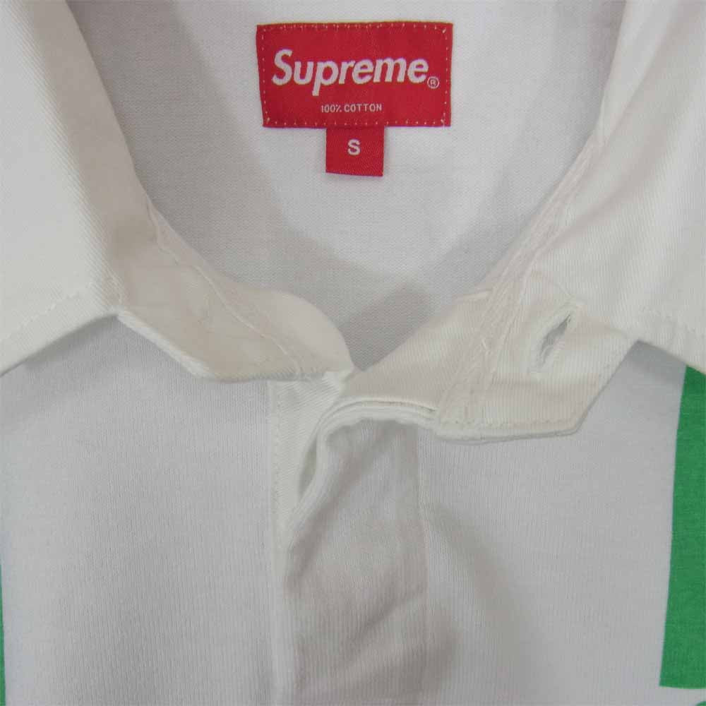 Supreme シュプリーム 21SS Stripe S/S Rugby ストライプ 半袖 ラグビー ポロシャツ ホワイト ホワイト系 S【新古品】【未使用】【中古】