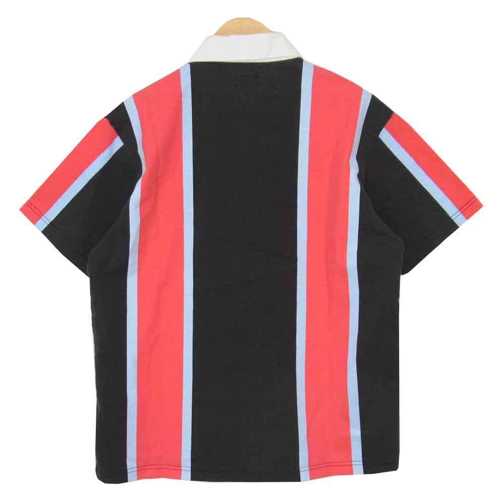 Supreme シュプリーム 21SS Stripe S/S Rugby ストライプ 半袖 ラグビー ポロシャツ ブラック レッド系 S【新古品】【未使用】【中古】
