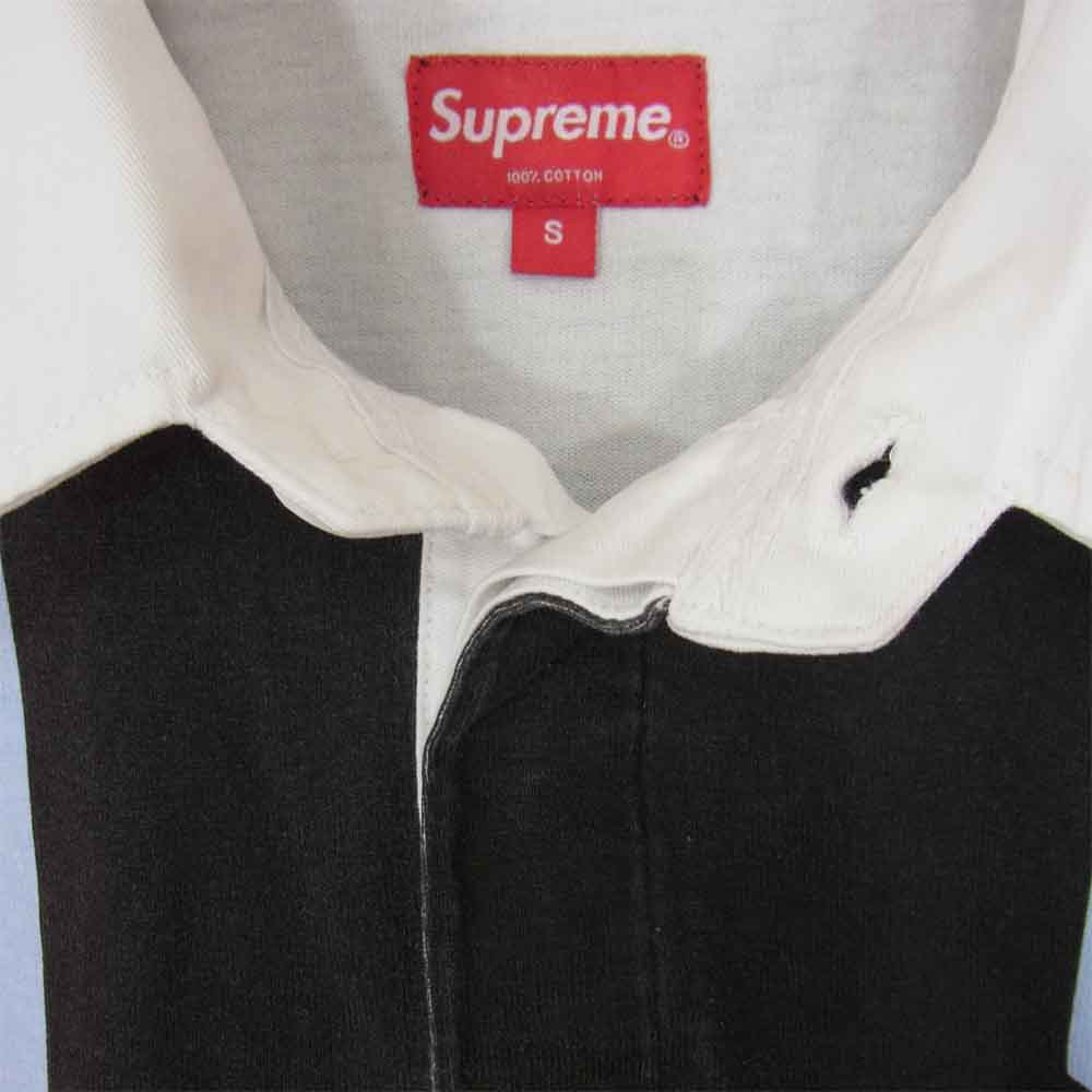 Supreme シュプリーム 21SS Stripe S/S Rugby ストライプ 半袖 ラグビー ポロシャツ ブラック レッド系 S【新古品】【未使用】【中古】
