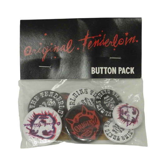 TENDERLOIN テンダーロイン BUTTON PACK ASSORT D 缶バッチ ブラック系 ホワイト系【新古品】【未使用】【中古】