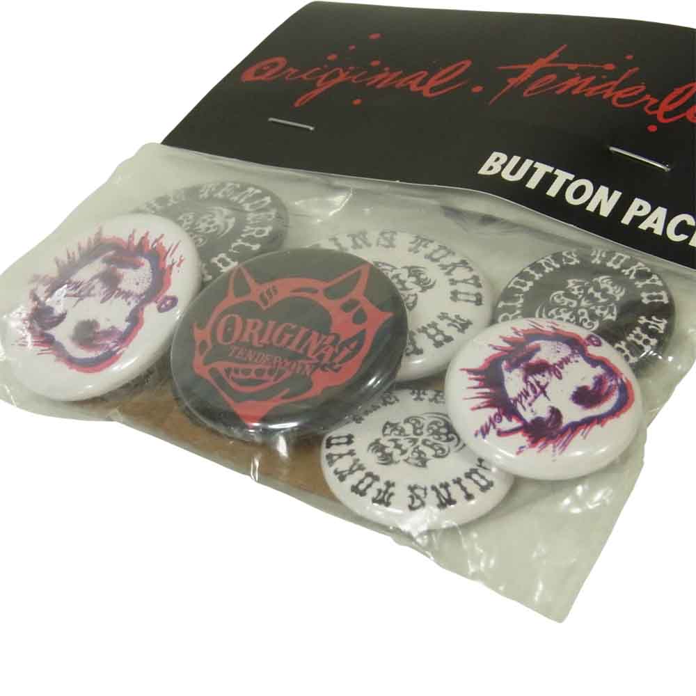 TENDERLOIN テンダーロイン BUTTON PACK ASSORT D 缶バッチ ブラック系 ホワイト系【新古品】【未使用】【中古】