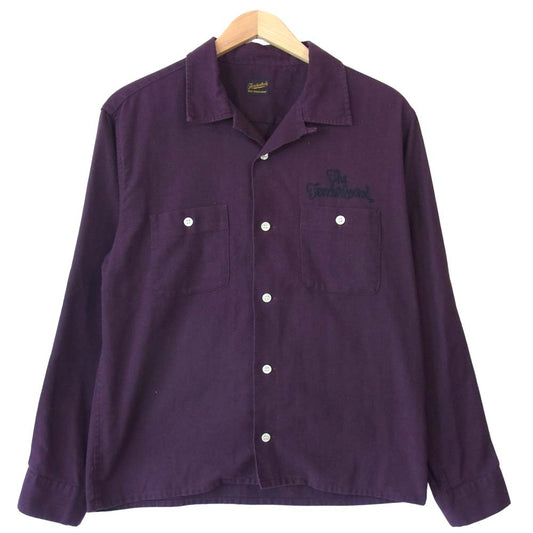 TENDERLOIN テンダーロイン シェーンステッチ 刺繍 オープンカラー シャツ パープル系 S【中古】
