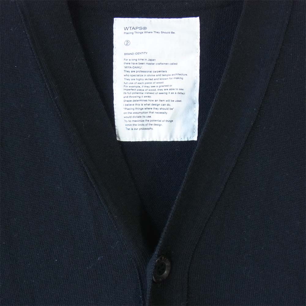 WTAPS ダブルタップス 14AW 142MADT-KNM03 CARDIGAN SWEATER.WOOL YOUTHFUL DAYZ ウール ニット カーディガン ブラック系 2【中古】