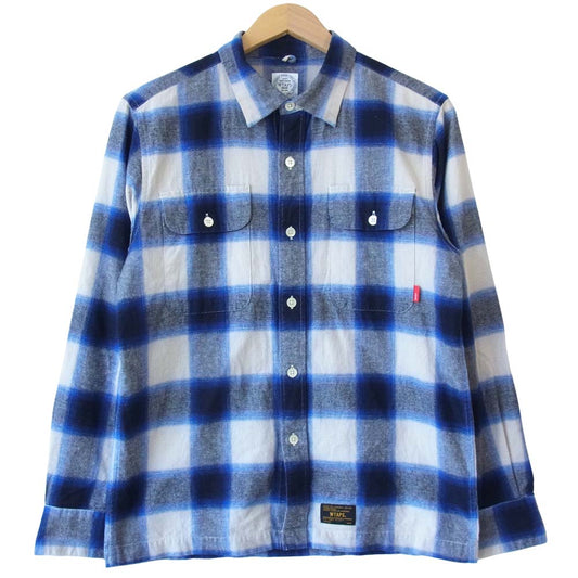 WTAPS ダブルタップス 15SS 151GWDT-SHM07 VATOS L/S SHIRTS 長袖 チェック シャツ ブルー系 M【中古】