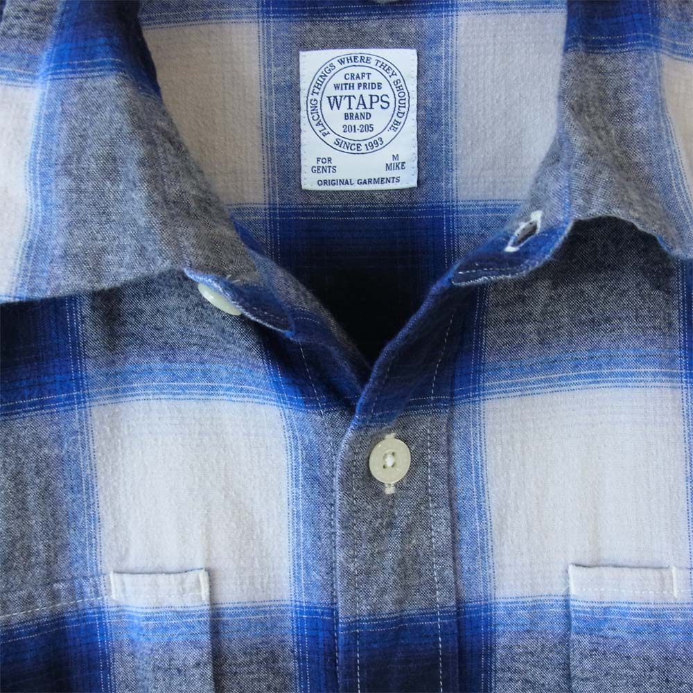 WTAPS ダブルタップス 15SS 151GWDT-SHM07 VATOS L/S SHIRTS 長袖 チェック シャツ ブルー系 M【中古】