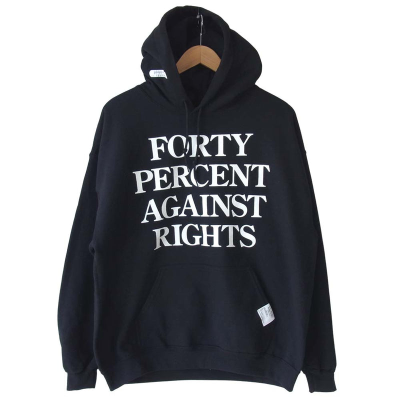 フォーティーパーセント アゲインストライツ PG-13 HOODED SWEATSHIRT スウェット パーカー ブラック系 M【新古品】【未使用】【中古】