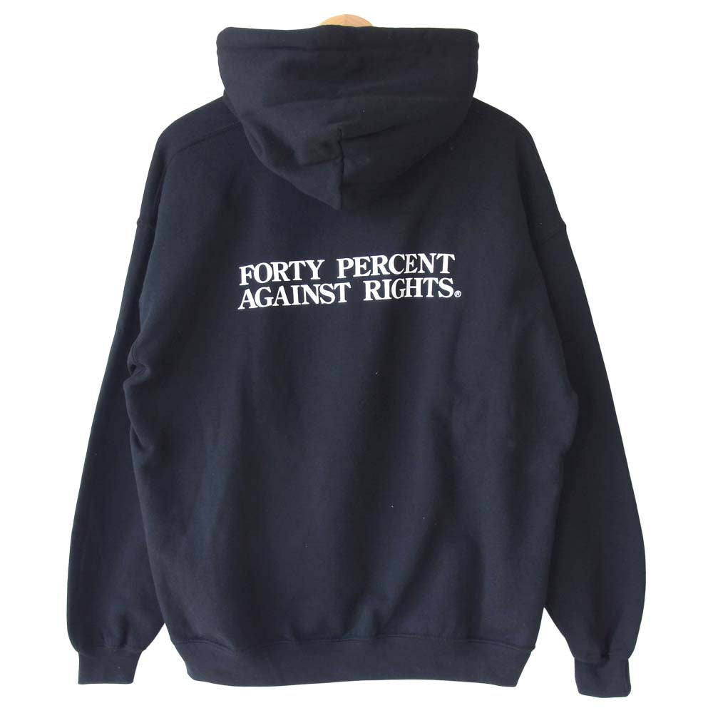 フォーティーパーセント アゲインストライツ PG-13 HOODED SWEATSHIRT スウェット パーカー ブラック系 M【新古品】【未使用】【中古】