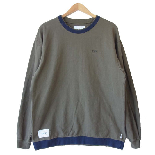 WTAPS ダブルタップス 20SS 201ATDT-CSM35 SNEAK PEAK TEE COTTON 長袖 Tシャツ カーキ系 3【中古】