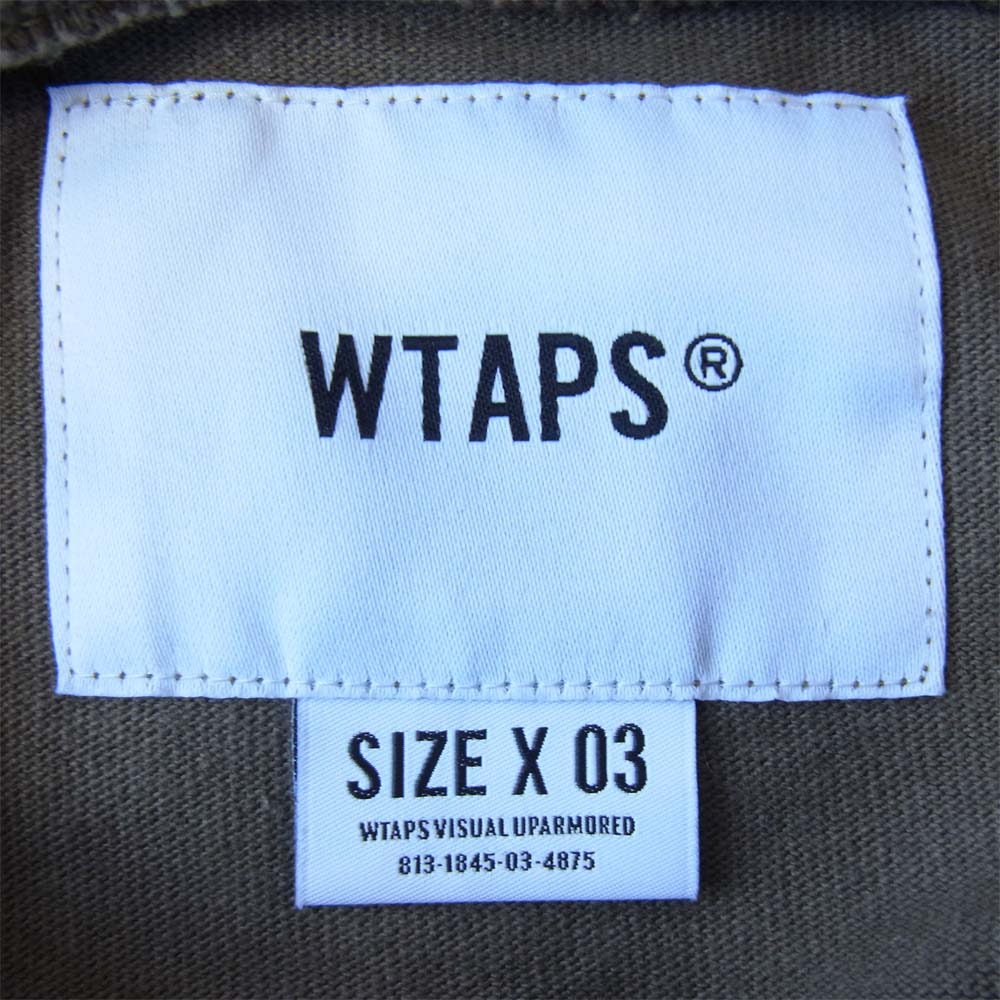 WTAPS ダブルタップス 20SS 201ATDT-CSM35 SNEAK PEAK TEE COTTON 長袖 Tシャツ カーキ系 3【中古】