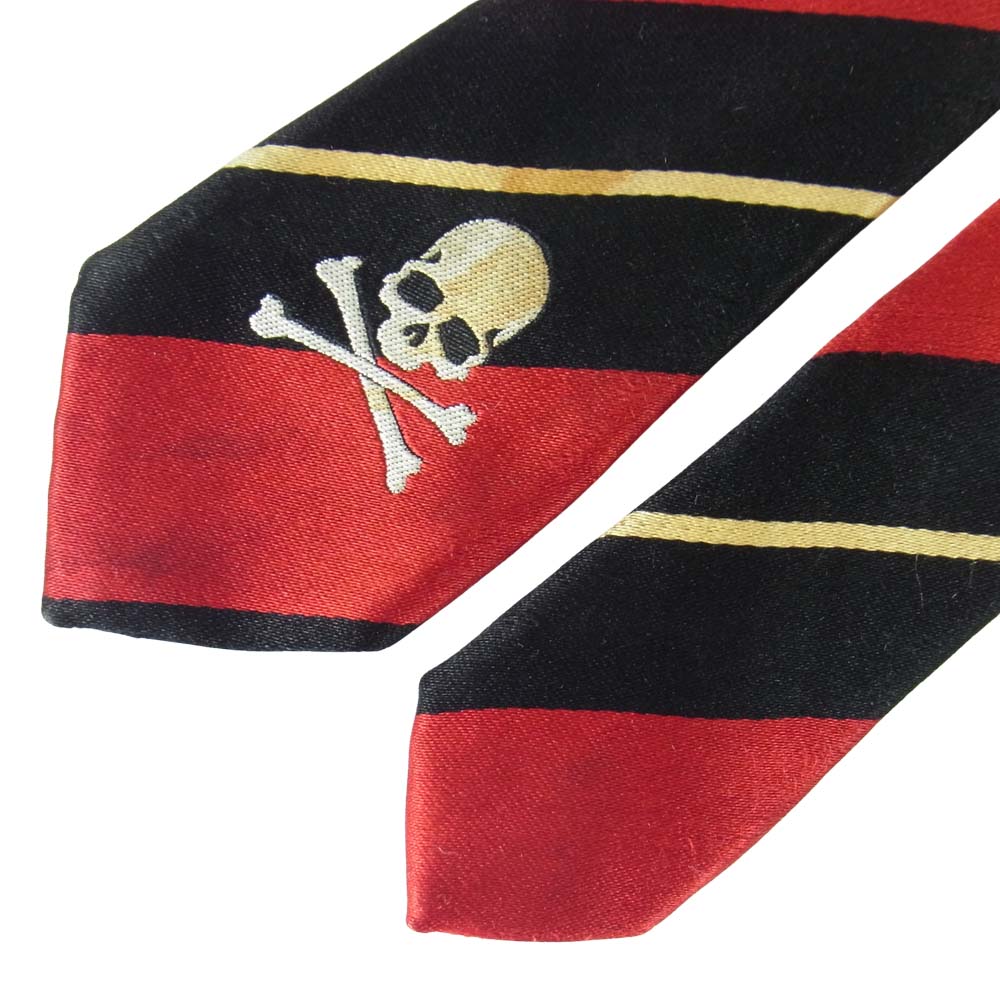 mastermind JAPAN マスターマインドジャパン チェーン付 スカル レジメンタル ネクタイ レッド系【中古】
