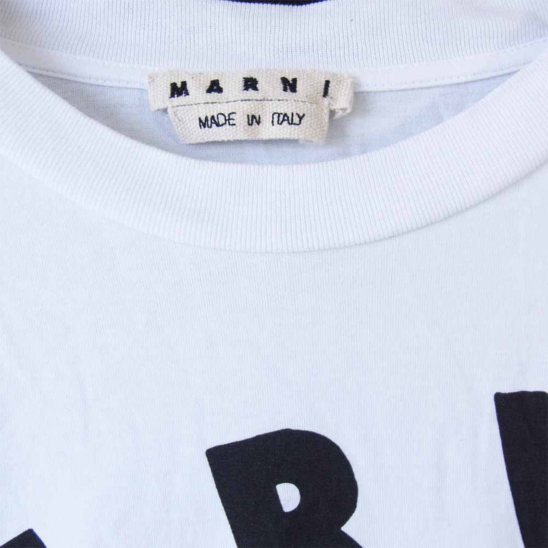 MARNI マルニ HUMU0200AP S23727 国内正規品 ロゴ 半袖 Tシャツ ホワイト系 48【中古】