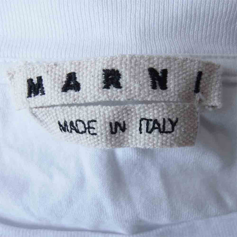 MARNI マルニ HUMU0200AP S23727 国内正規品 ロゴ 半袖 Tシャツ ホワイト系 48【中古】