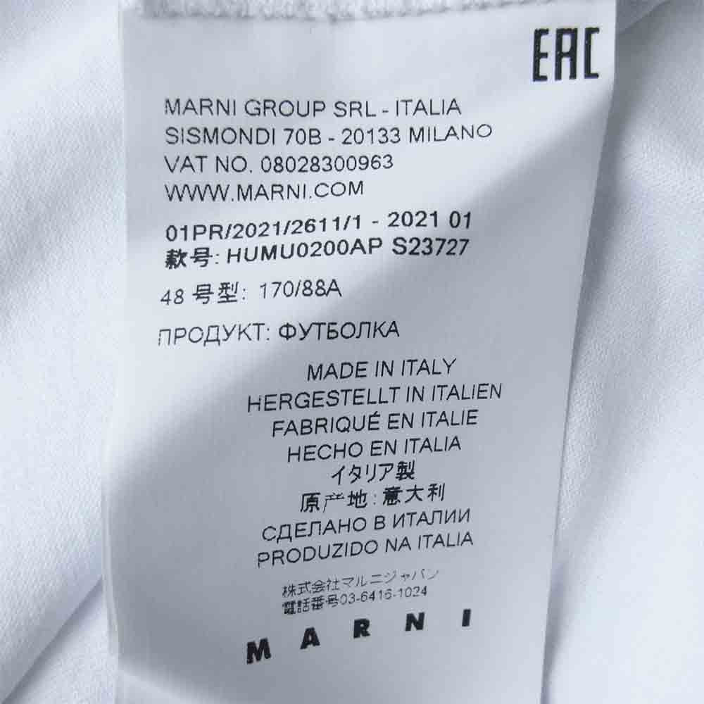 MARNI マルニ HUMU0200AP S23727 国内正規品 ロゴ 半袖 Tシャツ ホワイト系 48【中古】