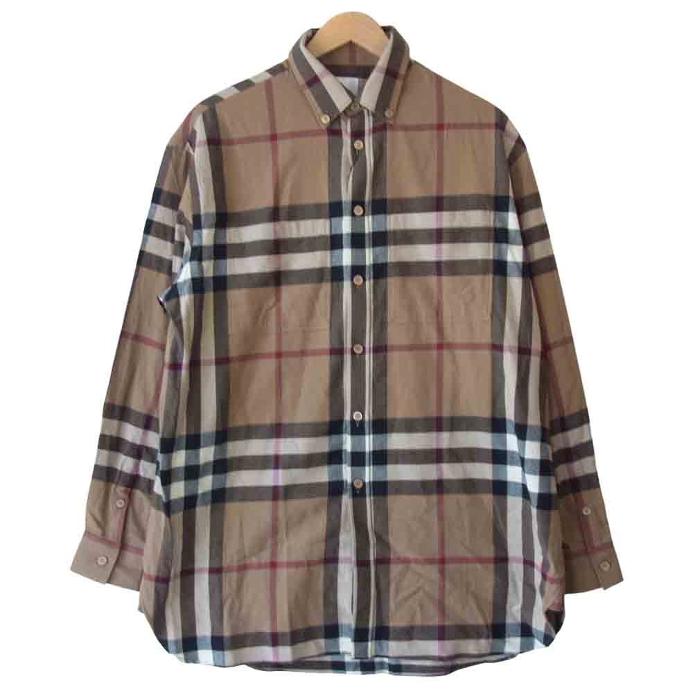 BURBERRY LONDON バーバリー ロンドン 20AW 4565531 国内正規品 オーバーサイズ チェック シャツ ブラウン系 S【美品】【中古】