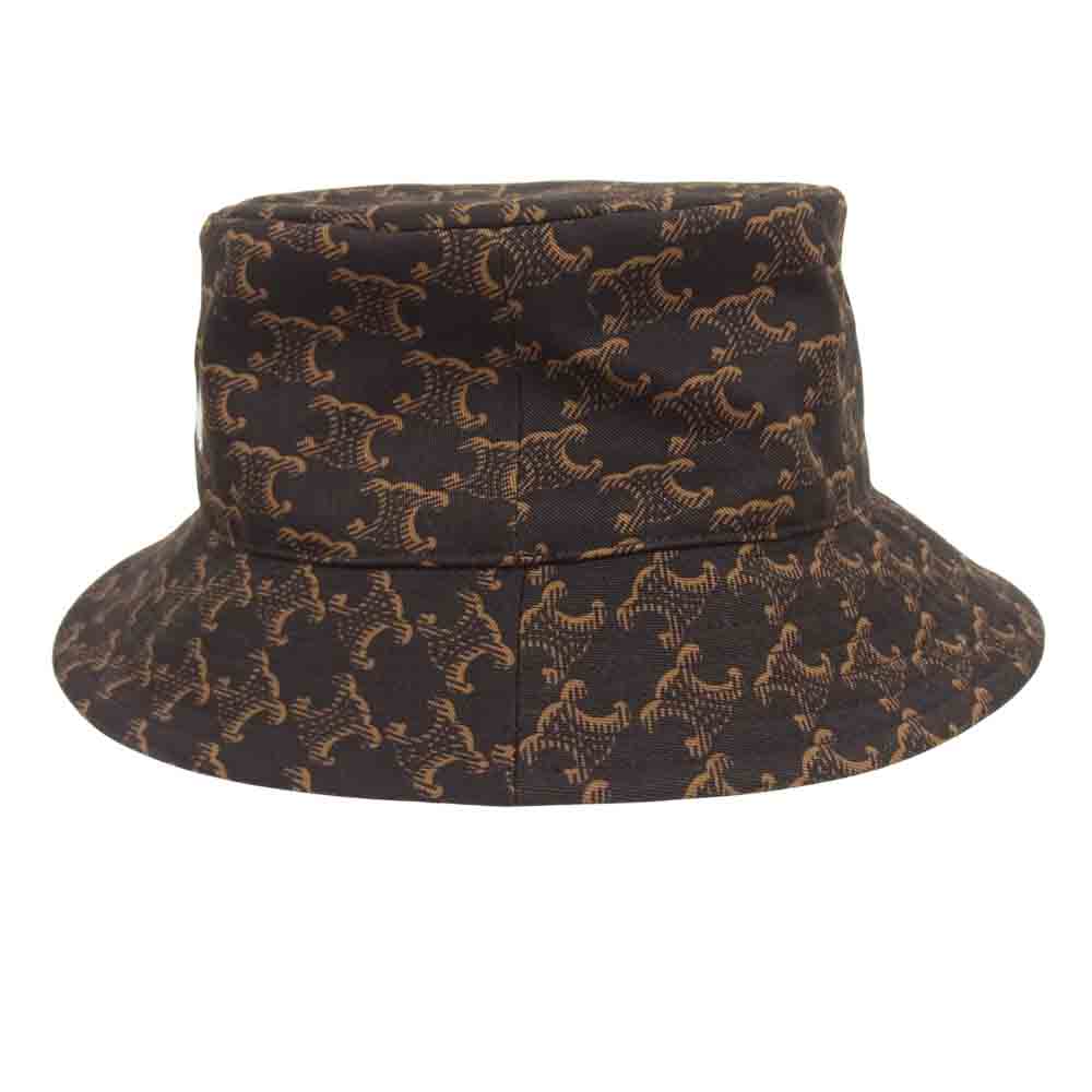 CELINE セリーヌ 21SS トリオンフ モノグラム バケットハット ダークブラウン系【美品】【中古】