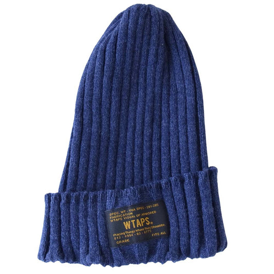 WTAPS ダブルタップス 122RPDT-HT01S FITS ALL BEANIE WOOL ビーニー ウール ニットキャップ ネイビー ネイビー系 F【中古】