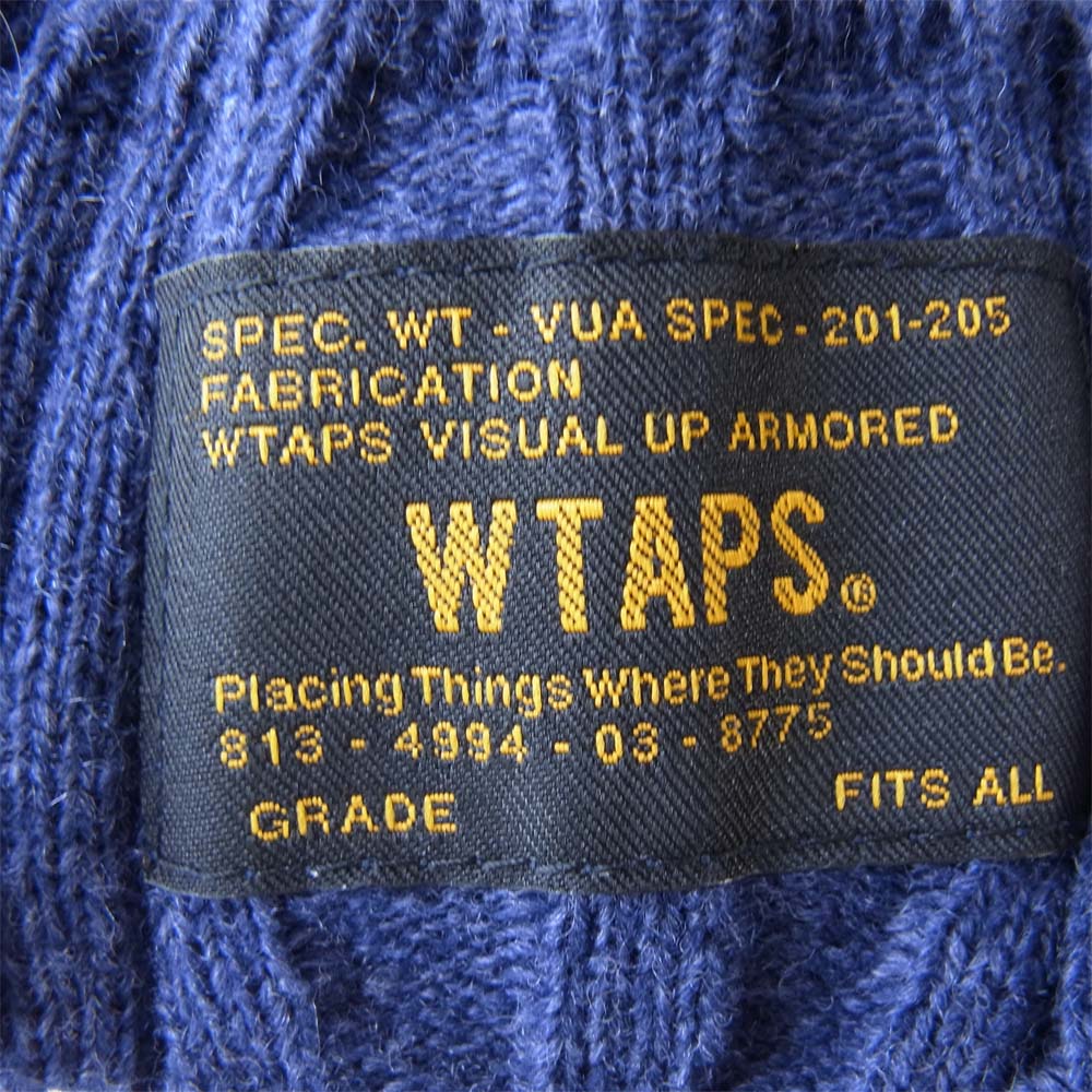 WTAPS ダブルタップス 122RPDT-HT01S FITS ALL BEANIE WOOL ビーニー ウール ニットキャップ ネイビー ネイビー系 F【中古】
