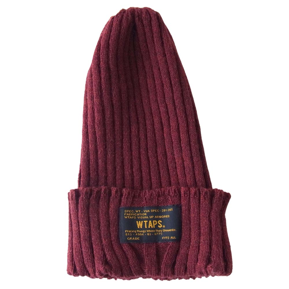 WTAPS ダブルタップス 122RPDT-HT01S FITS ALL BEANIE WOOL ビーニー ウール ニットキャップ エンジ エンジ系 F【中古】