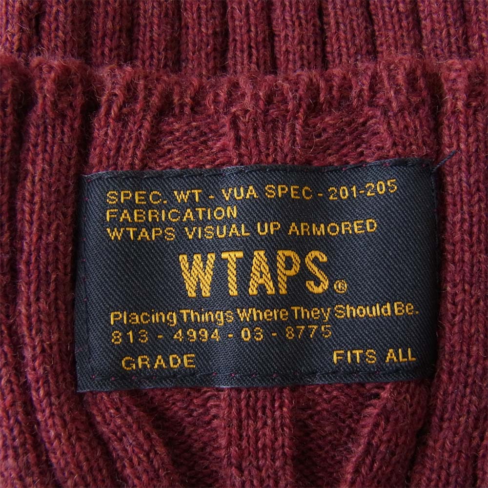 WTAPS ダブルタップス 122RPDT-HT01S FITS ALL BEANIE WOOL ビーニー ウール ニットキャップ エンジ エンジ系 F【中古】