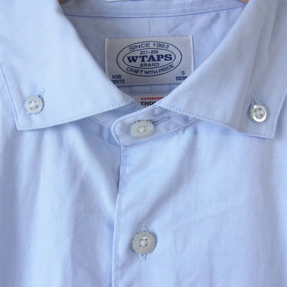 WTAPS ダブルタップス 141SPDT-SHM06 × トーマスメイソン THOMAS MASON S/S オックスフォード ボタンダウンシャツ ブルー系 S【中古】