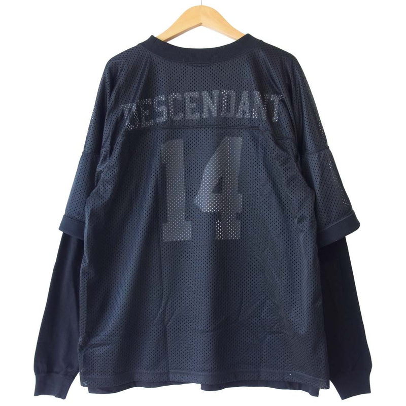 DESCENDANT ディセンダント 17AW SUBURBIA LAYERED レイヤード フットボール Tシャツ ブラック系 1【中古】