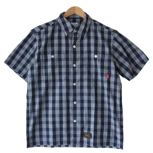 WTAPS ダブルタップス 16SS 161GWDT-SHM08 UNION S/S SHIRT ユニオン 半袖シャツ 紺×白 S【中古】