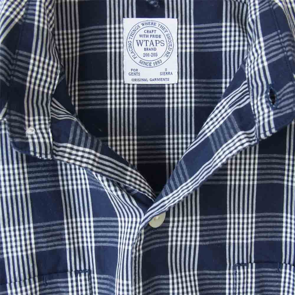 WTAPS ダブルタップス 16SS 161GWDT-SHM08 UNION S/S SHIRT ユニオン 半袖シャツ 紺×白 S【中古】