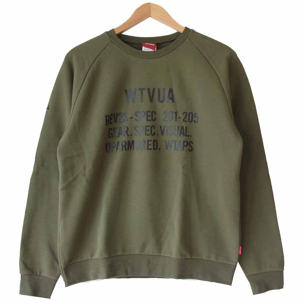 WTAPS ダブルタップス 16AW SPOT WTVUA CREW NECK クルーネックスウェット カーキ系 S【中古】