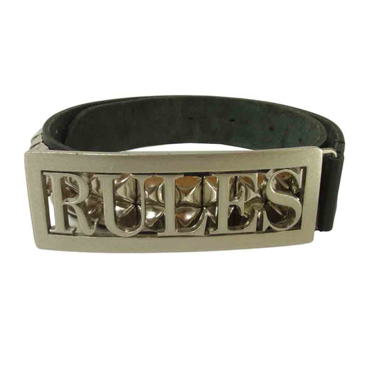 WTAPS ダブルタップス 17SS RULES バックル スタッズ レザー ベルト ブラック系 シルバー系【中古】