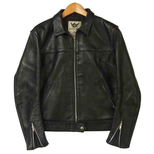 トリプルシックス ステアハイド レディース シングル ライダース ジャケット レザー 英国製 ブラック系 36【中古】