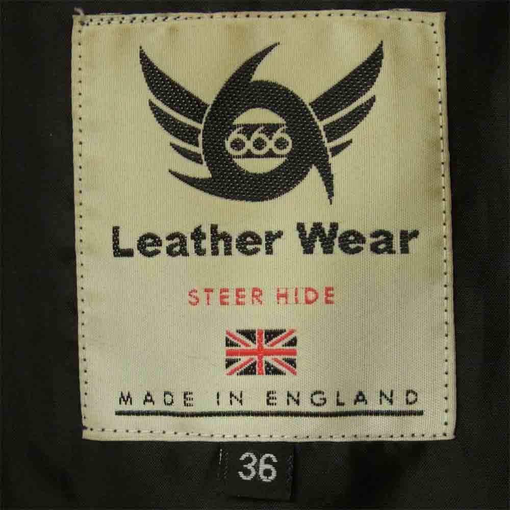 トリプルシックス ステアハイド レディース シングル ライダース ジャケット レザー 英国製 ブラック系 36【中古】