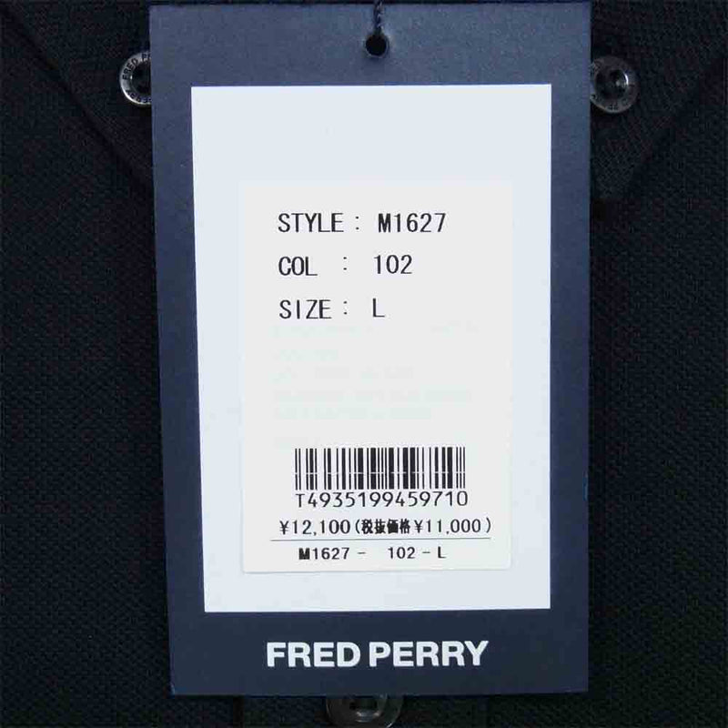 FRED PERRY フレッドペリー M1627 Button Down S/S Polo Shirt ボタンダウン ポロシャツ ブラック系 L【新古品】【未使用】【中古】